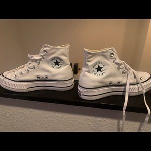 White platform white converse